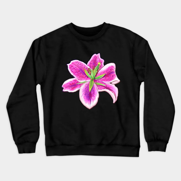 Lilly lily flower pink flowers Crewneck Sweatshirt by Artonmytee